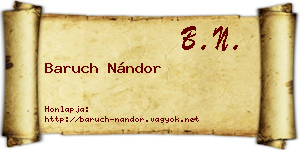 Baruch Nándor névjegykártya